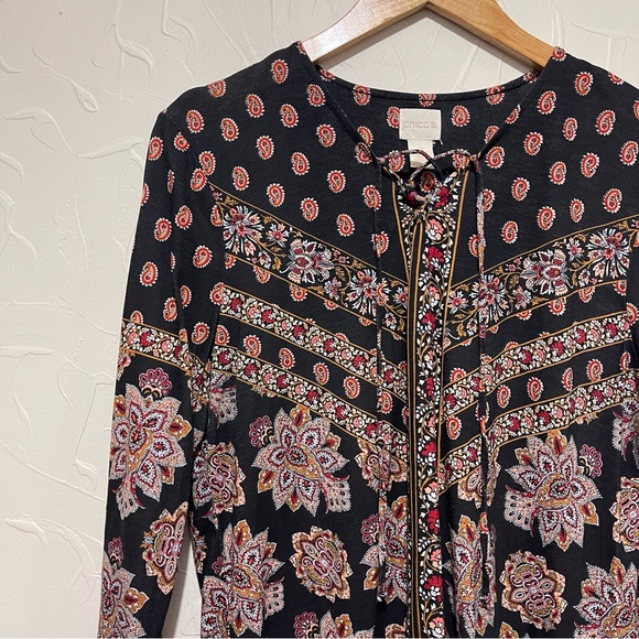 Chico’s “Parisian Medallian” paisley lace-chest blouse (2/large) - Picture 3 of 5